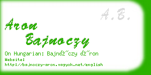 aron bajnoczy business card